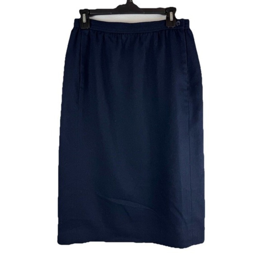 VINTAGE JH Collectibles 100% Wool Navy pencil skirt lined size‎ 14